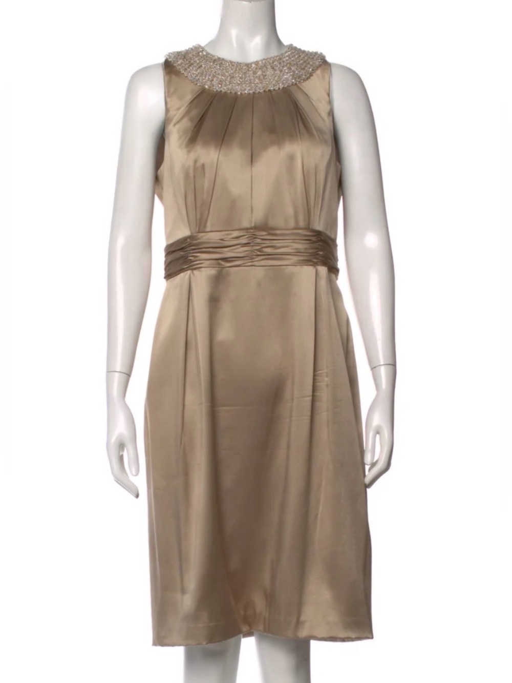 Badgley Mischka Silk Knee-Length Dress
Neutrals | Size: L | US 10 EUC